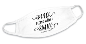 "Peace Begins" White Cotton Face Mask